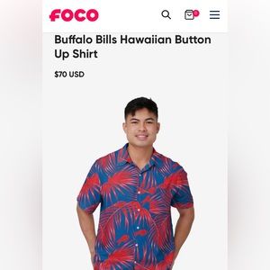 Buffalo Bills Hawaiian Shirt. FOCO. NFL. NWT